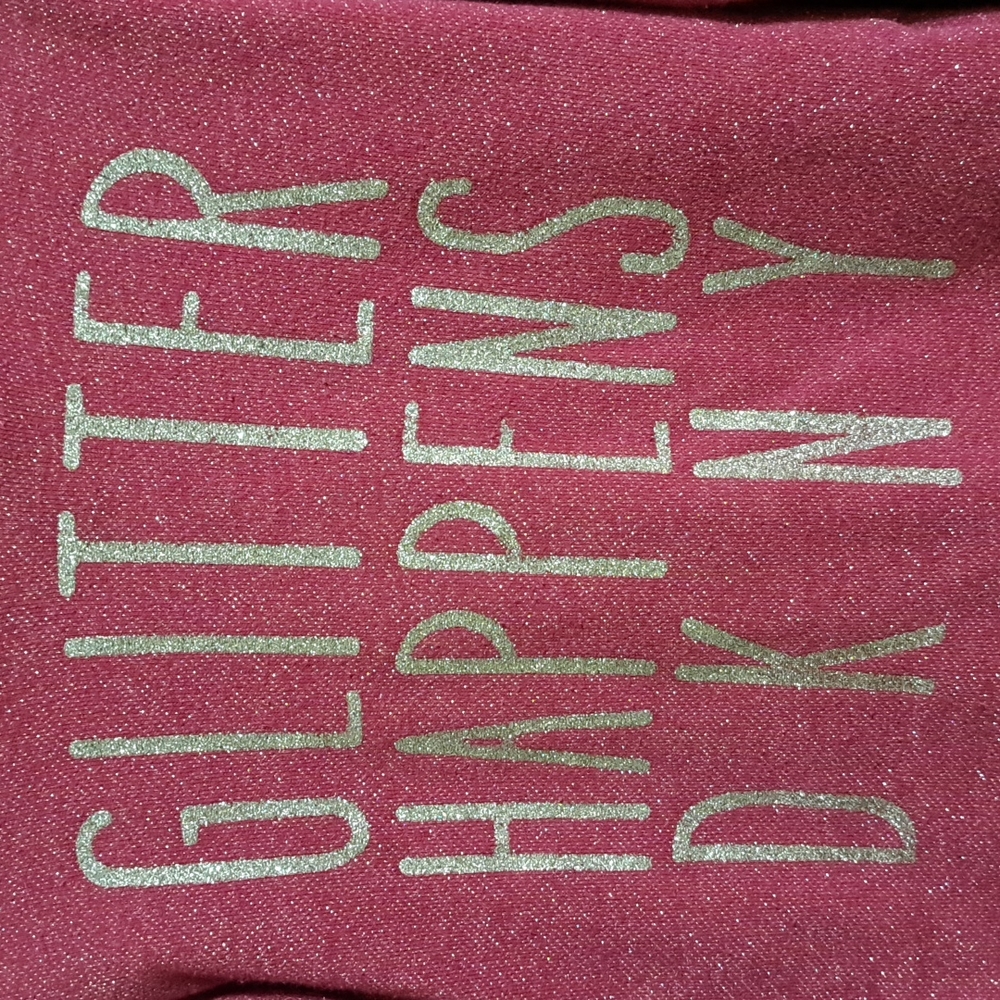 Girls DKNY Hooded Sweatshirt "Glitter Happens" Size 3T - Picture 2 of 5